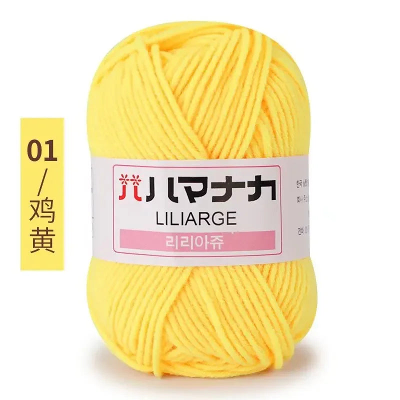 Milk Sweet Soft Cotton Baby Knitting Wool Yarn Thick Yarn Fiber Velvet Yarn Hand Knitting Wool Crochet Yarn for DIY Sweater