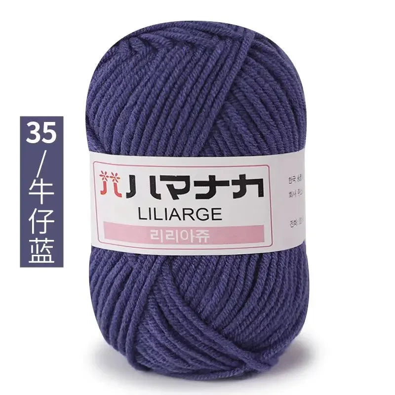 Milk Sweet Soft Cotton Baby Knitting Wool Yarn Thick Yarn Fiber Velvet Yarn Hand Knitting Wool Crochet Yarn for DIY Sweater