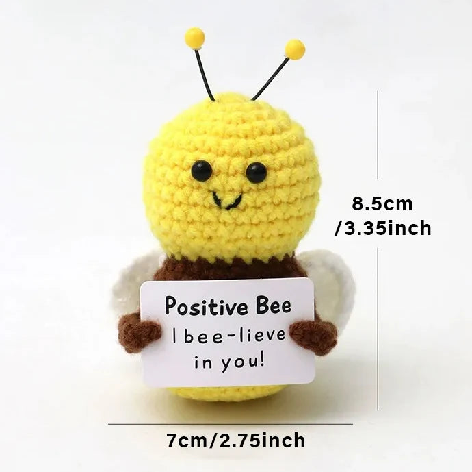 Positive Energy Pocket Hug Crochet Doll, Mini Handmade Knitted Plush Potato Turtle Vegetable Duck Funny Support Gift with Card