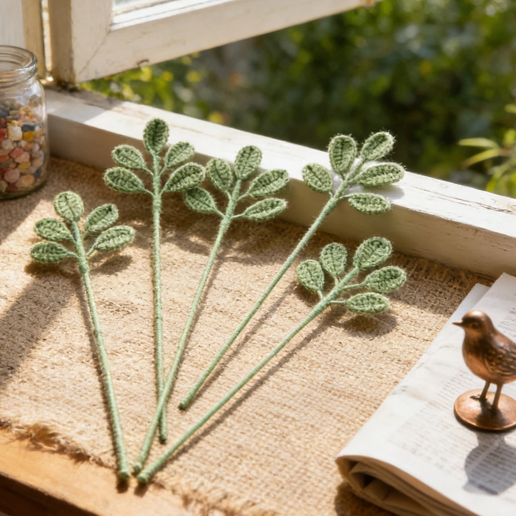 Artificial Flower Handmade crochet yarn Rose Outdoor Garden Valentine's Wedding Bridal Bouquet Home Room Diy Gift box Accessorie