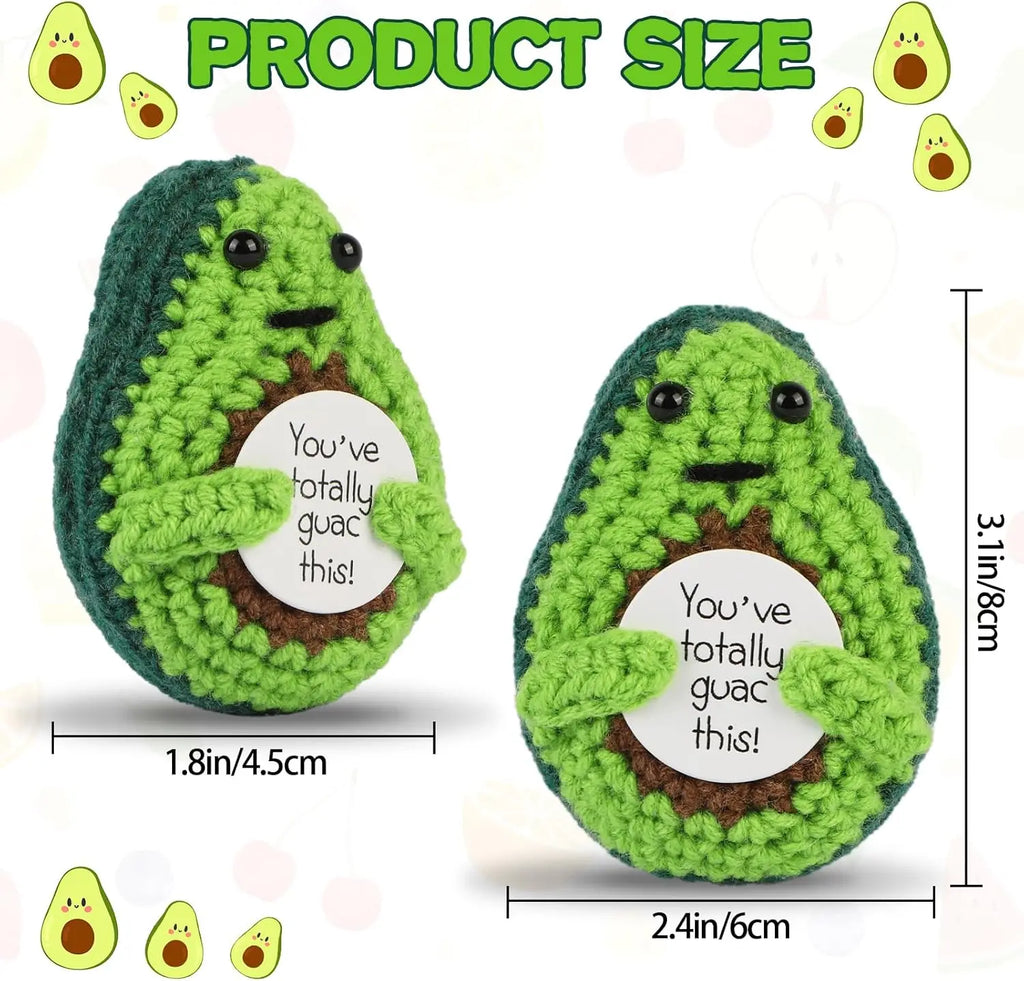 Positive Energy Pocket Hug Crochet Doll, Mini Handmade Knitted Plush Potato Turtle Vegetable Duck Funny Support Gift with Card