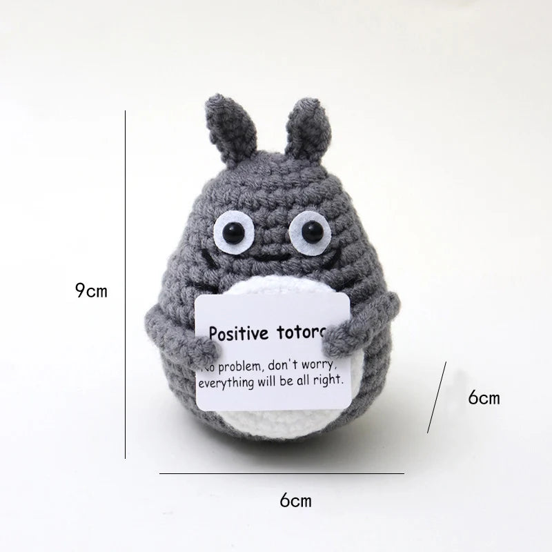 Positive Energy Pocket Hug Crochet Doll, Mini Handmade Knitted Plush Potato Turtle Vegetable Duck Funny Support Gift with Card