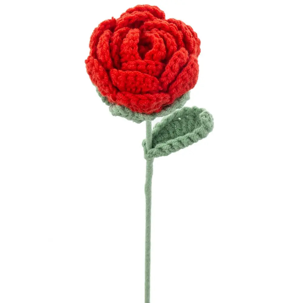 Artificial Flower Handmade crochet yarn Rose Outdoor Garden Valentine's Wedding Bridal Bouquet Home Room Diy Gift box Accessorie
