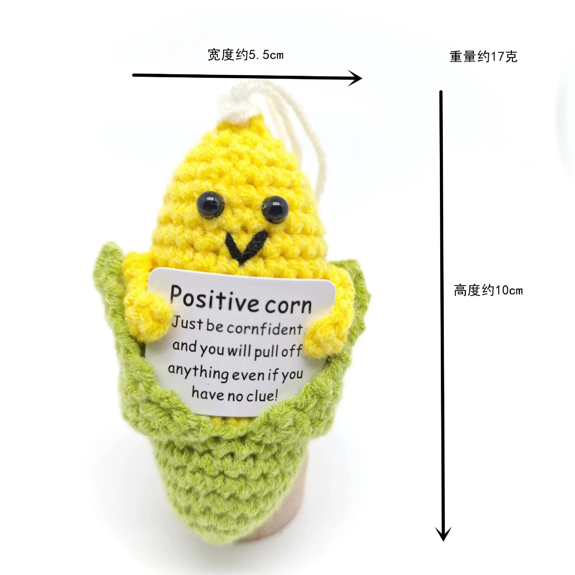 Positive Energy Pocket Hug Crochet Doll, Mini Handmade Knitted Plush Potato Turtle Vegetable Duck Funny Support Gift with Card