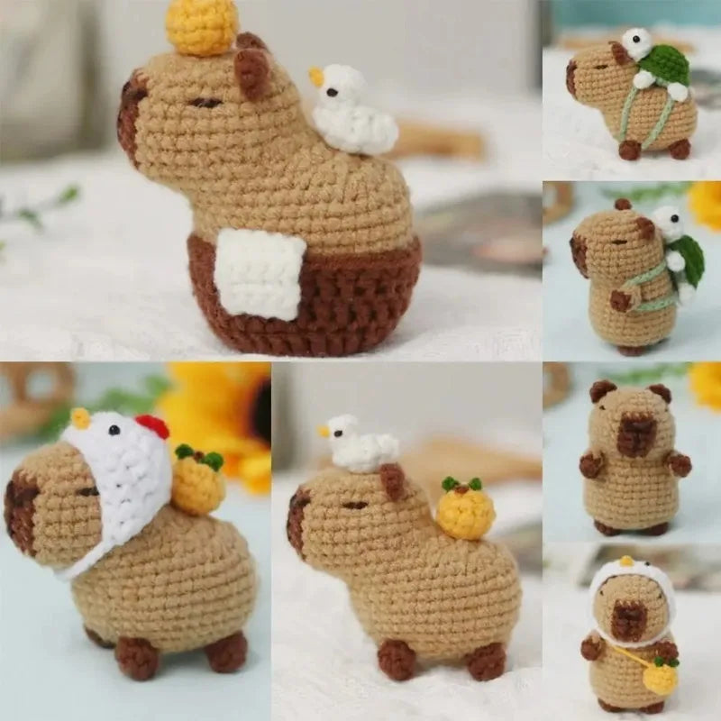 Capybara crochet Kit, Cute Animal Crochet Kit set, Christmas Gift, Crochet kit for Beginners, Crochet Kit for craft lovers