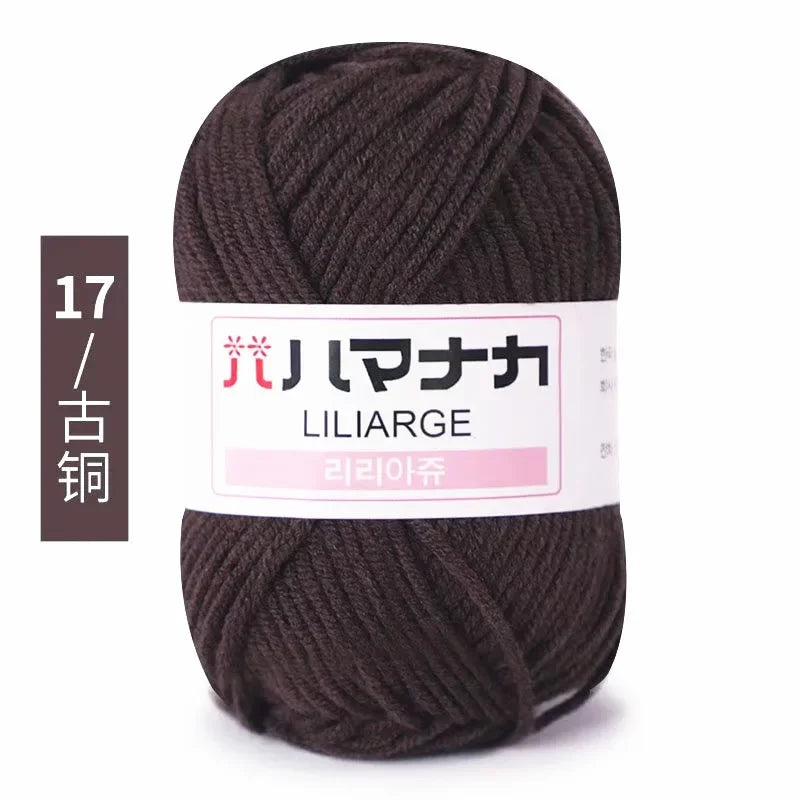 Milk Sweet Soft Cotton Baby Knitting Wool Yarn Thick Yarn Fiber Velvet Yarn Hand Knitting Wool Crochet Yarn for DIY Sweater
