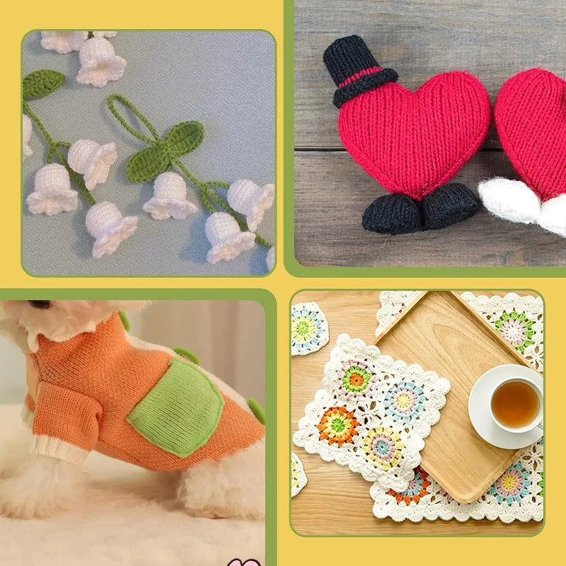 100 Piece Color Aluminum Crochet Hook Set Stainless Steel Knitting Craft Case Crochet Agulha Set Weaving Tools Sewing Tools