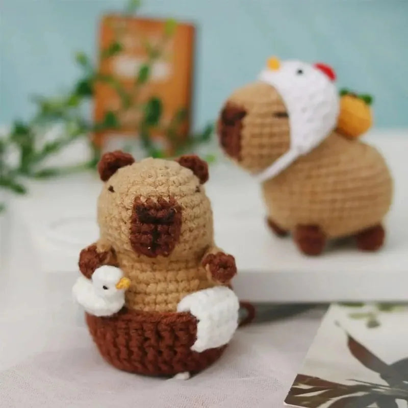 Capybara crochet Kit, Cute Animal Crochet Kit set, Christmas Gift, Crochet kit for Beginners, Crochet Kit for craft lovers